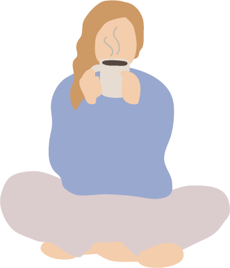 コーヒーを飲んでいる女性のイラスト